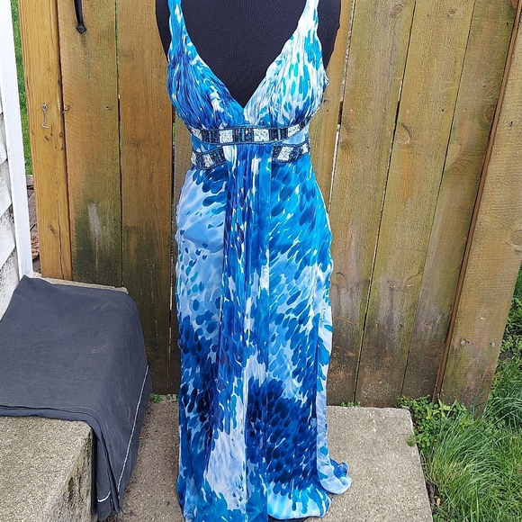 Cache Dresses & Skirts - Cache Blue water print gown. size 6